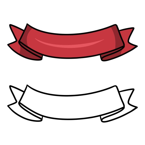 明亮的宽红色丝带，空白的复制，粘贴，矢量插图图片下载