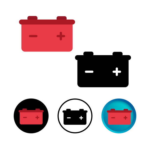 抽象汽车电池图标集图片下载