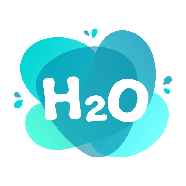 水符号在蓝色溅射背景。水在液体形状上的符号。图片下载