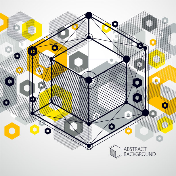 模板三维黄色设计布局的小册子图片下载