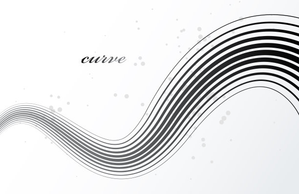 抽象优雅的灰色曲线细线矢量抽象背景，优雅的轻条纹设计元素，模板横幅或海报等广告。图片下载