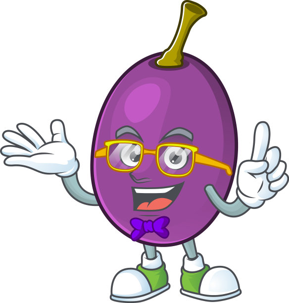 极客葡萄酒水果与吉祥物饮料图片下载