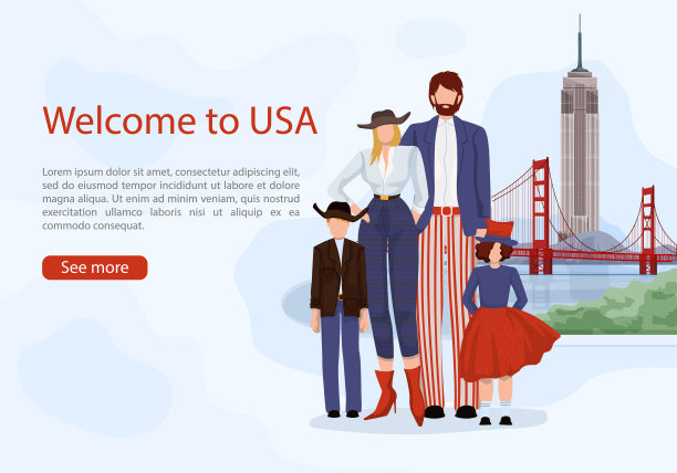 时尚美国家庭广告卡USA图片下载