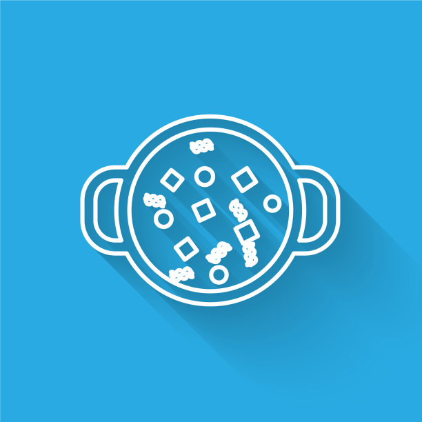 白线烹饪汤锅图标孤立图片下载