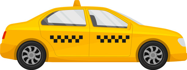 黄色出租车停在白色出租车上图片下载