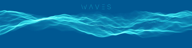 音乐抽象背景蓝色。用于音乐的均衡器，用音乐波形显示声波，音乐背景的均衡器矢量概念图片下载