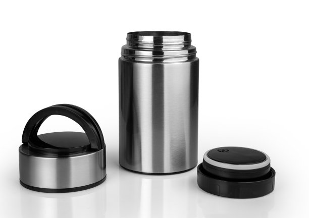 铝保温瓶隔离在白色背景图片下载