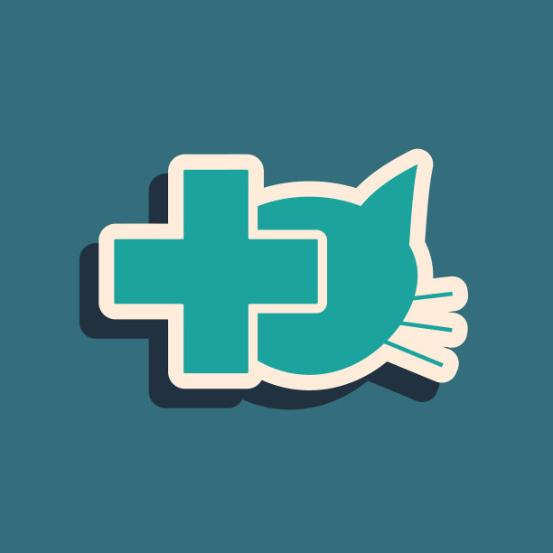 绿色兽医诊所符号图标孤立上图片下载