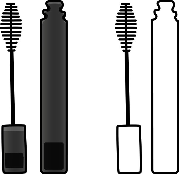 黑色睫毛膏的彩色和线条版本图片下载