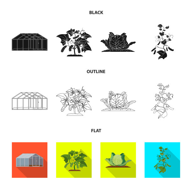 孤立物体温室和植物标志图片下载