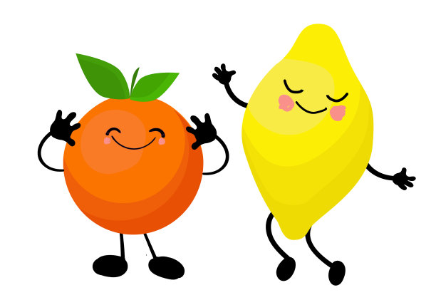 柑橘类特征柠檬和橙子，有臂状和图片下载
