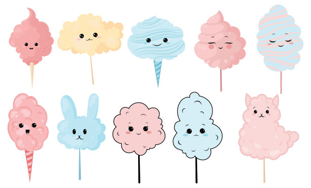 用微笑设置可爱的棉花糖图片下载