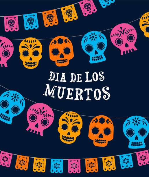 亡灵节亡灵节旗帜图片下载