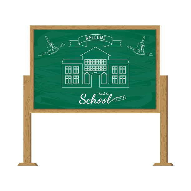绿色黑板上的欢迎返校海报图片下载