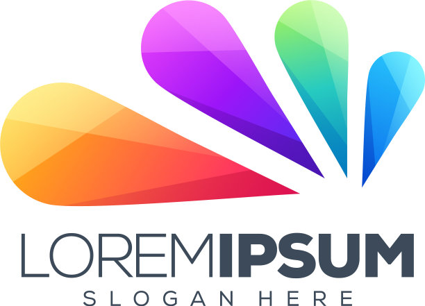 七彩孔雀标志设计图片下载