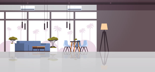 现代咖啡厅内部空无一人的餐厅图片下载