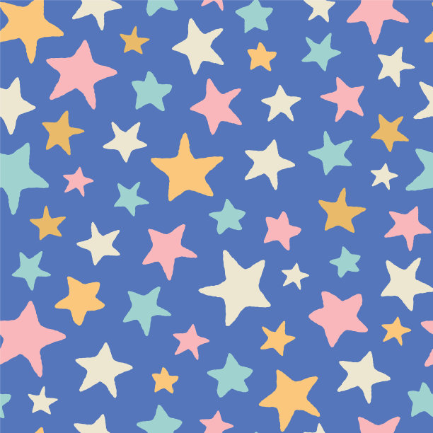 有趣的明星抛出无缝图案的粉红色蓝色图片下载