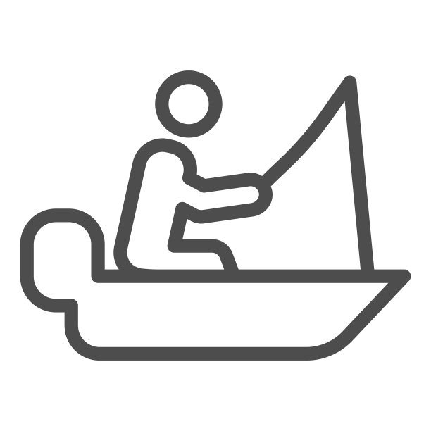 男人在鱼竿上钓鱼线图标船图片下载