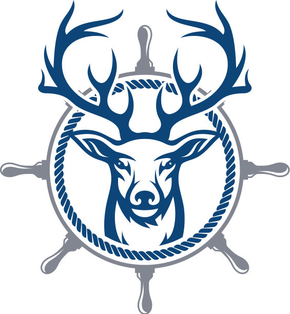 野生鹿古董标志徽章图片下载