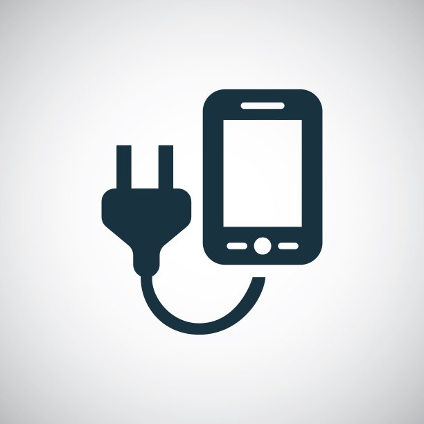 智能手机充电图标为web和UI在白色图片下载