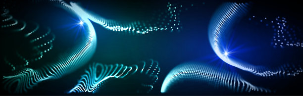 技术背景矢量插图。数字蓝色网页横幅。声波和运动波图片下载