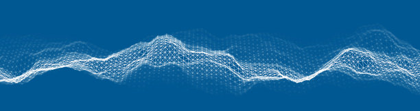 技术背景矢量插图。数字蓝色网页横幅。声波和运动波图片下载