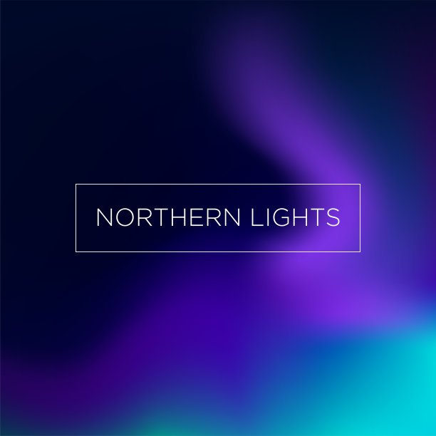 美丽的天空与北极光插图。极光,发光。北极光图片下载