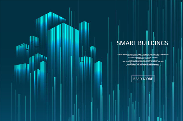 城市插画的智能建筑概念设计图片下载