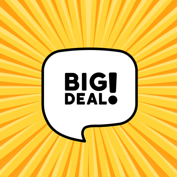 语音泡泡大交易文本。复古漫画风格。波普艺术风格。矢量线图标的业务和广告图片下载