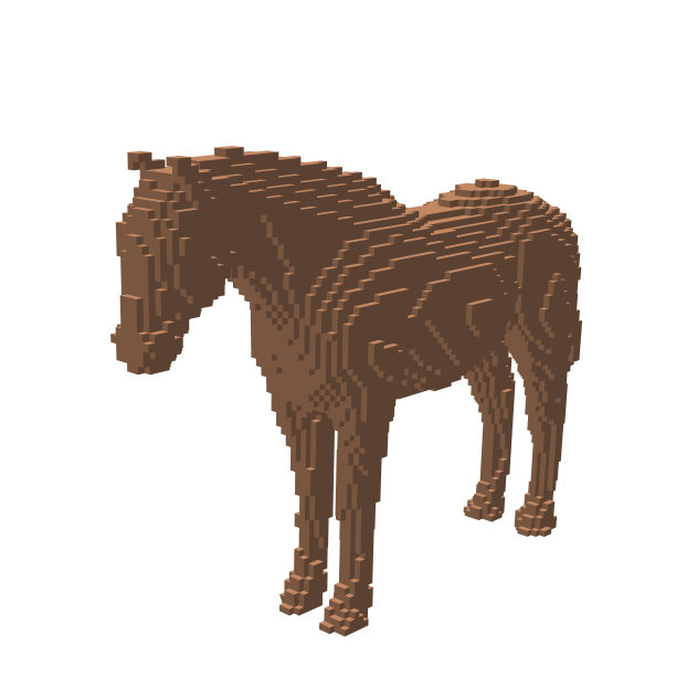 用方块做成的马。体素的艺术。未来的概念。3 d矢量插图。图片下载