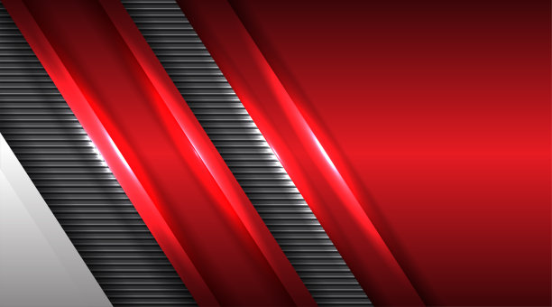现代抽象红色金属设计现代未来主义背景。金属框架几何数码技术概念墙纸，横幅模板图片下载