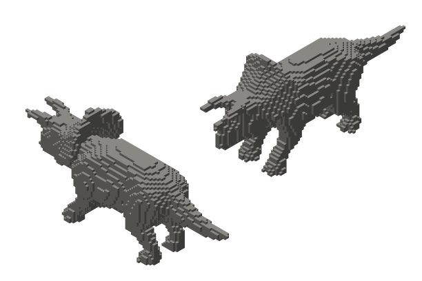 三角龙从多维数据集。体素的艺术。未来的概念。3 d矢量插图。等角投影。图片下载