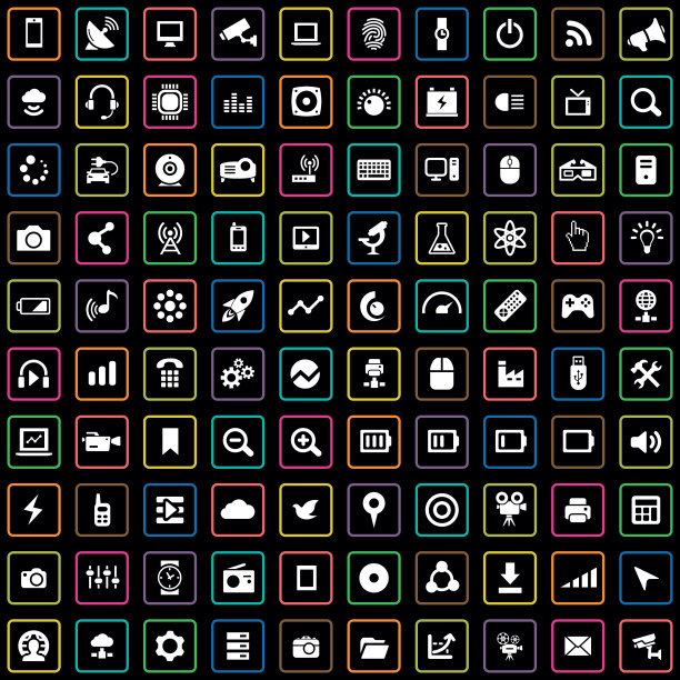 高科技100图标通用集web和UI图片下载
