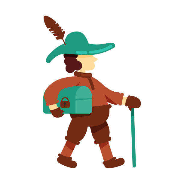 大使胸部带有半平色矢量特征图片下载