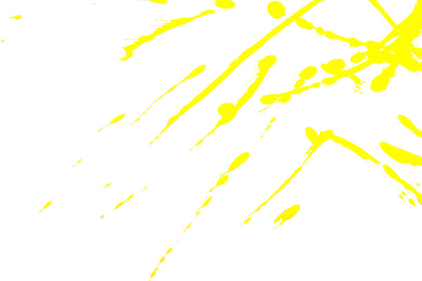 黄色水彩或墨水纹理溅和条纹在白色背景，抽象水彩图片下载