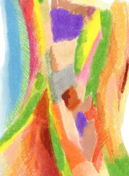 蜡笔，背景纹理的秋季配色方案与彩色铅笔画垂直图片下载