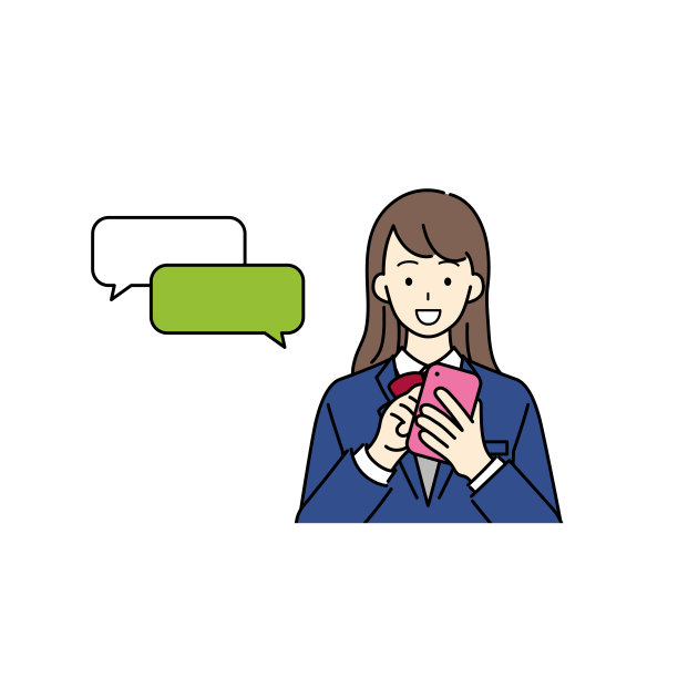 学生使用智能手机的上半身插图。图片下载