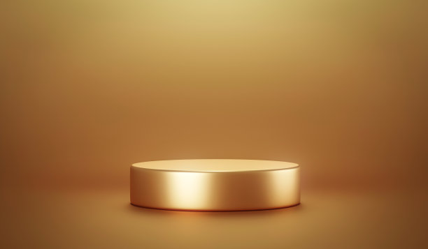 黄金3d平台展示工作室背景空舞台黄金场景基座产品平台或豪华展示展示模型现代展示展台和优质的展览模板的背景。图片下载