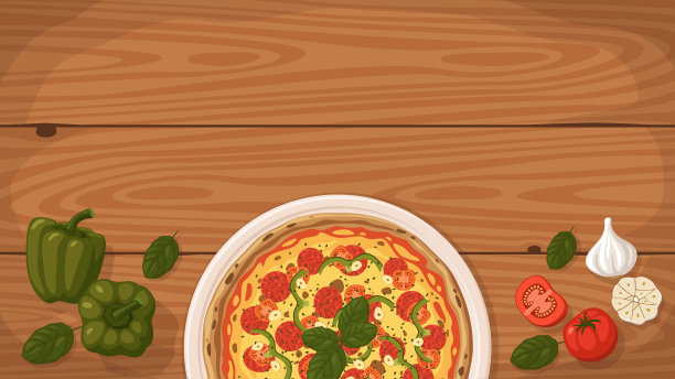 美式烤披萨盘。图片下载