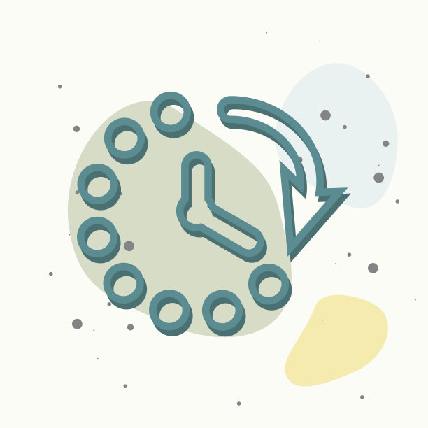 时钟矢量图标的多色背景。图片下载