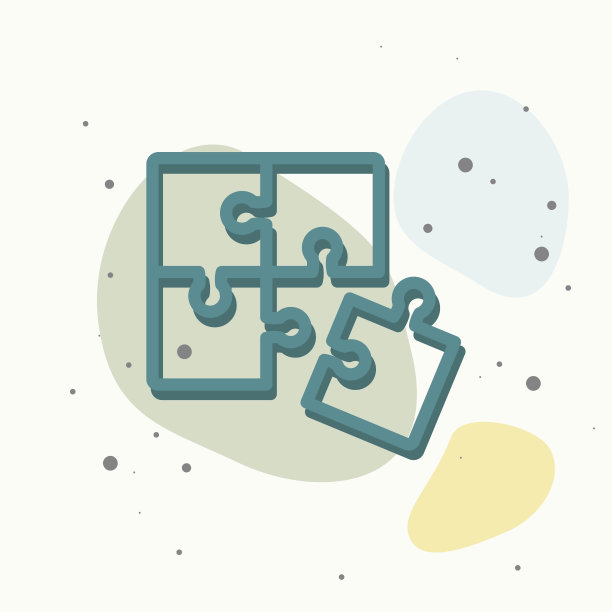 Pazzle图标。彩色背景上的斗犬矢量图标。图片下载