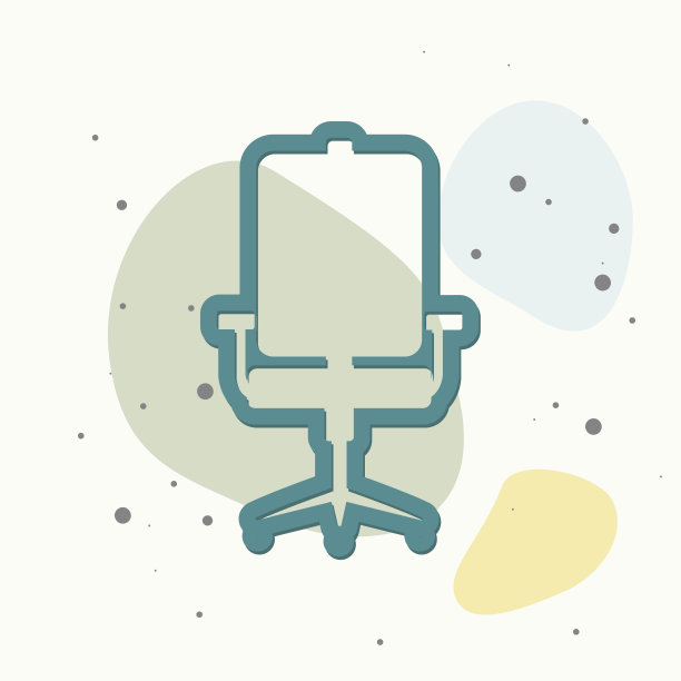 矢量图标办公椅的多色背景。图片下载