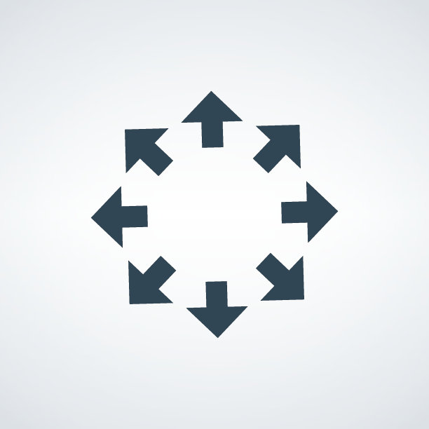 向外展开箭头图标。分布的箭。股票矢量插图孤立在白色背景。图片下载
