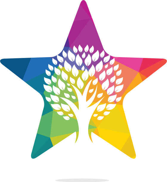 星形植物标志设计图片下载