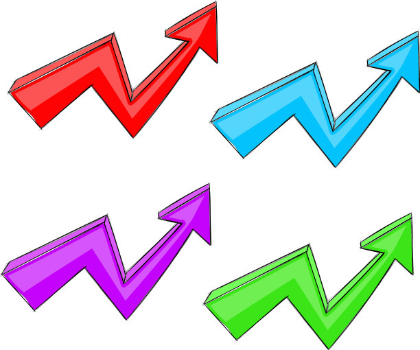 彩色箭头上升趋势图图片下载
