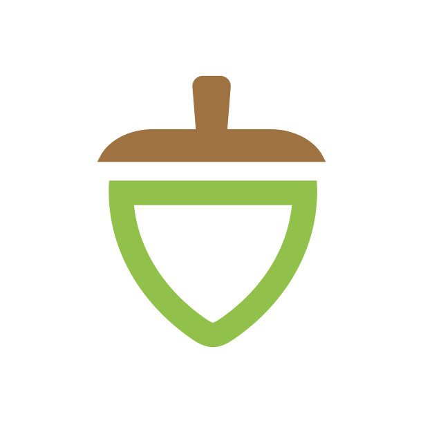 简单的橡树种子图标设计抽象的橡树标志图片下载