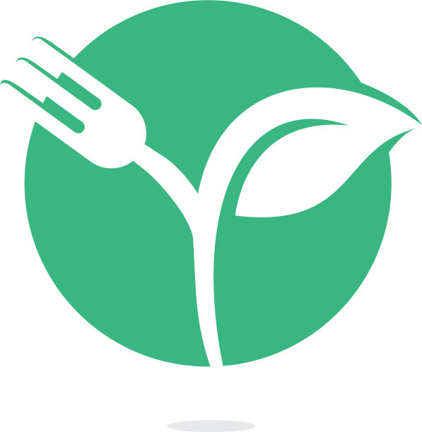 叉子和叶子标志设计图片下载