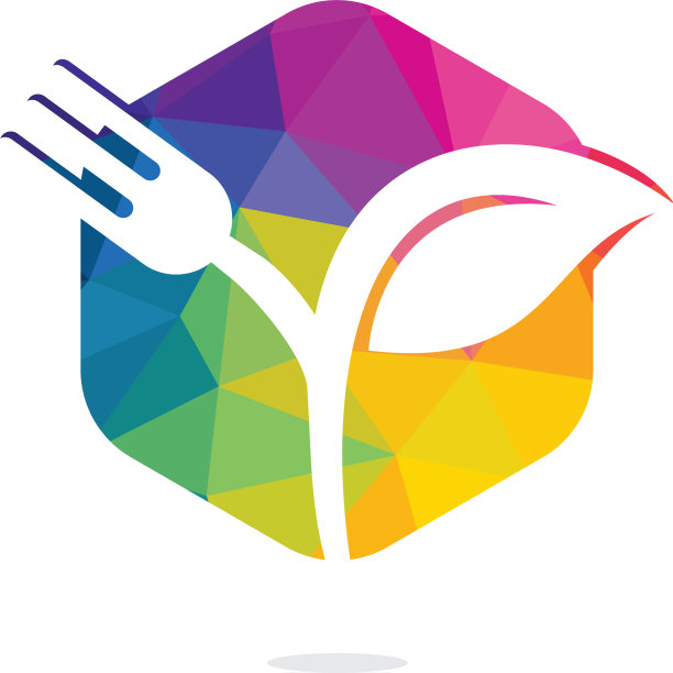 叉子和叶子标志设计图片下载