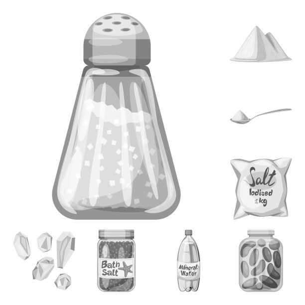 隔离对象盐和食品图标设置盐图片下载