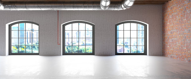 有窗户的空旧仓库图片下载